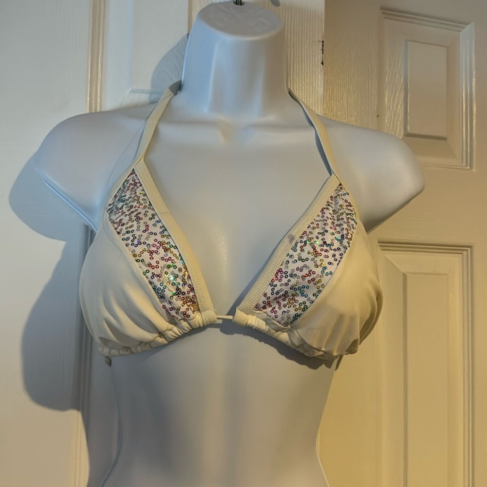 White multi bikini top
